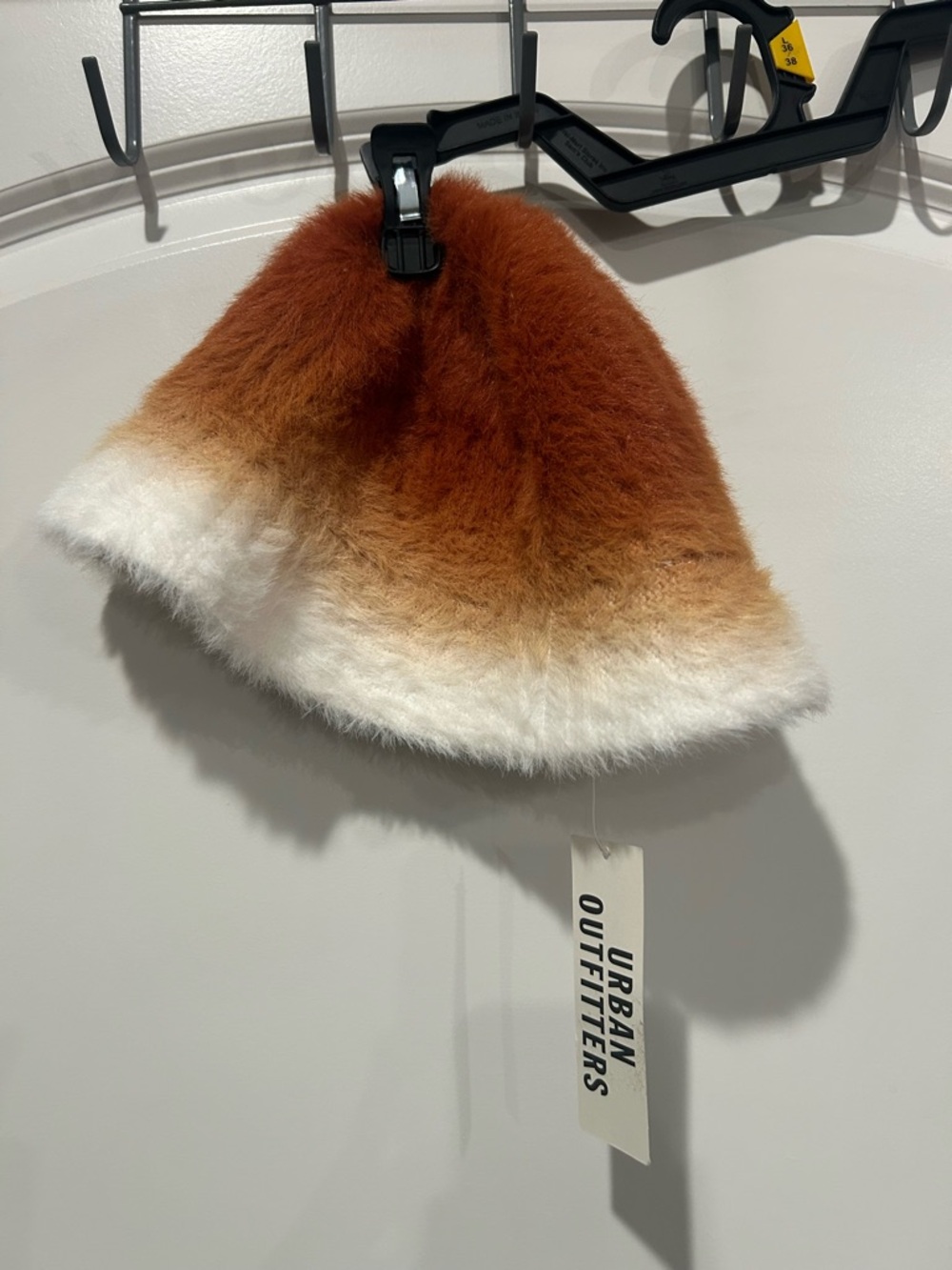 Urban Outfitters Burnt Orange to Cream Faux Fur Bucket Hat